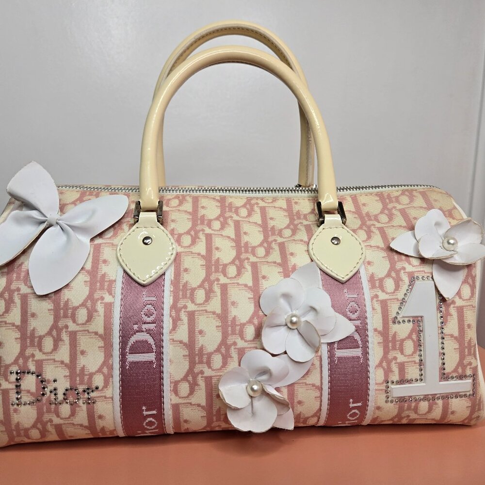 (SOLD)Authentic Christian Dior pink girly mini boston bag
